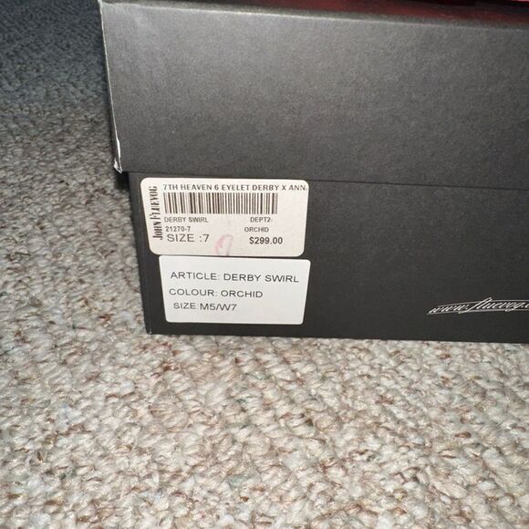 Women’s John Fluevog Boots - Derby Swirl Orchid- 7th Heaven & Eyelet - sz 7 NEW - Picture 3 of 6